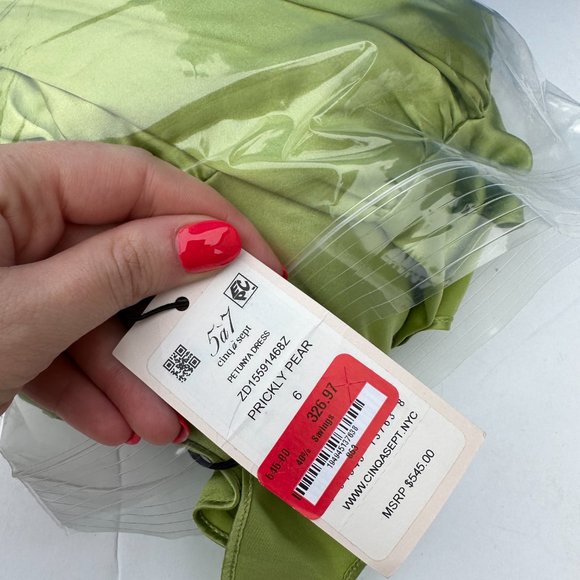 Cinq À Sept Petunia Silk Cocktail Mini Dress Prickly Pear Ruffle Trim Sz 6 - Picture 4 of 11